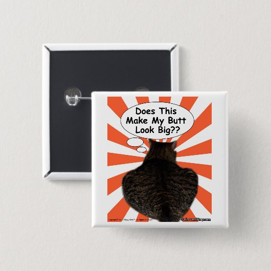 Hippy Kitty tut dies machen meinen Hintern-Blick Button (Vorne & Hinten)