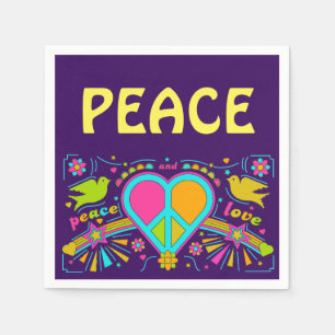 Hippy Peace Blume Kinderdinner Party Serviette