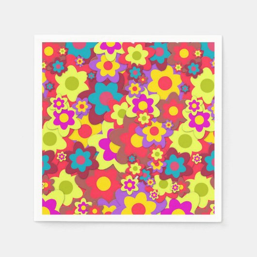 Hippy Peace Blume Kinderdinner Party Serviette (Vorderseite)