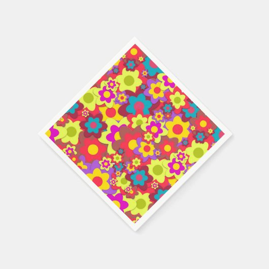 Hippy Peace Blume Kinderdinner Party Serviette (Ecke)