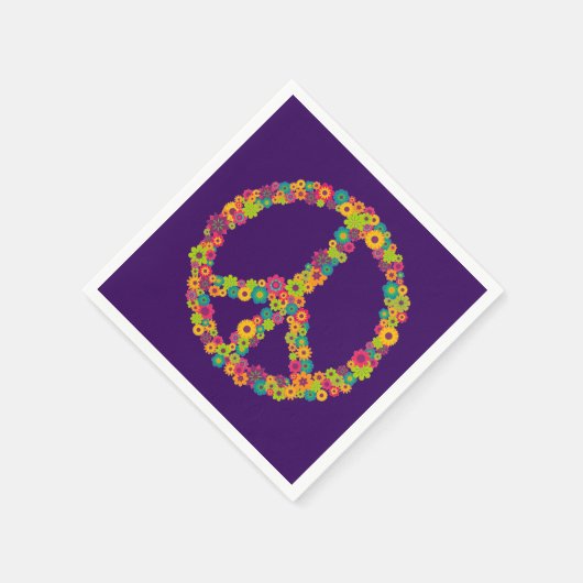 Hippy Peace Blume Kinderdinner Party Serviette (Ecke)