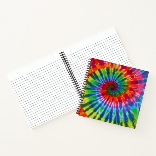 Hippy Peace Retro 60er Gefärbte Krawatte Notizbuch (Innenseite)