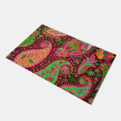 Hippy Peace Retro farbenfroher Boho Chic Fußmatte (Schrägansicht)