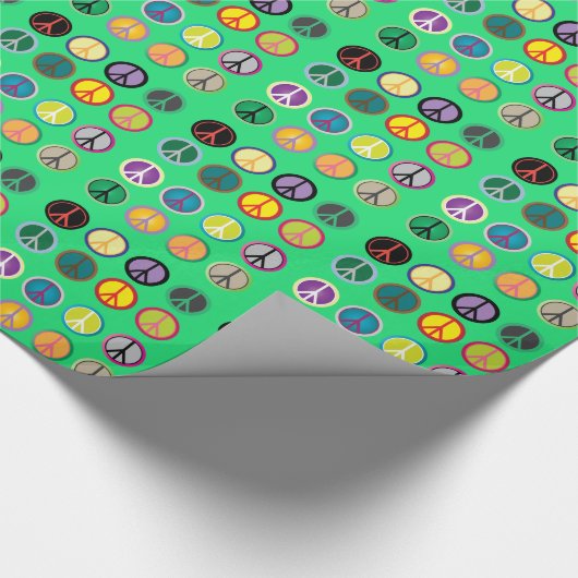 Hippy-Peace-Schild 60er-Farbmuster Geschenkpapier (Ecke)