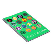 Hippy-Peace-Schild 60er-Farbmuster Notizblock (Rechte Seite)