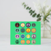 Hippy-Peace-Schild 60er-Farbmuster Postkarte (Stehend Vorderseite)