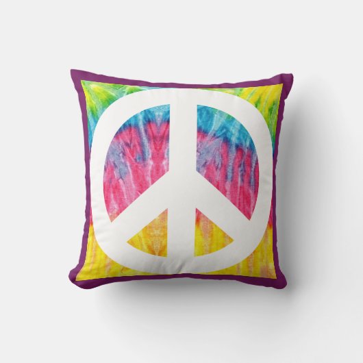 Hippy Peace-Schild Kissen (Vorderseite)