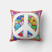 Hippy Peace-Schild Kissen (Rückseite)