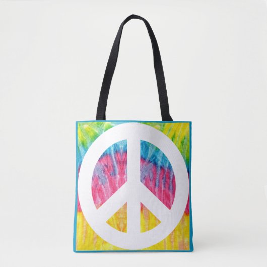 Hippy-Peace-Schild-Tasche Tasche (Vorderseite)