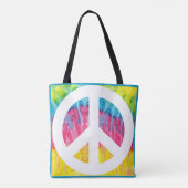 Hippy-Peace-Schild-Tasche Tasche (Rückseite)