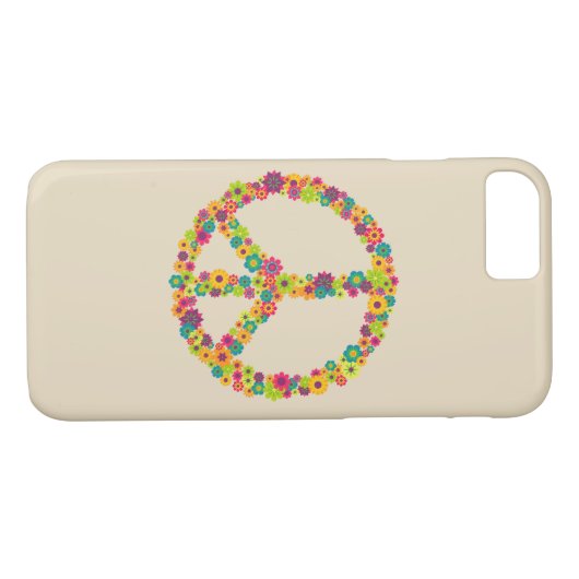 Hippy-Peace-Schilder-Blume Case-Mate iPhone Hülle (Rückseite (Horizontal))
