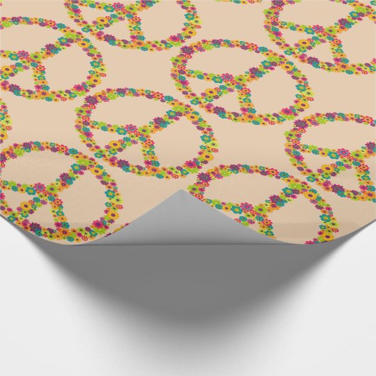 Hippy-Peace-Schilder-Blume Geschenkpapier (Ecke)
