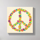 Hippy-Peace-Schilder-Blume Leinwanddruck (Vorderseite)