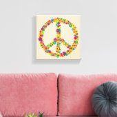Hippy-Peace-Schilder-Blume Leinwanddruck (Insitu (Wohnzimmer))