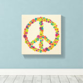 Hippy-Peace-Schilder-Blume Leinwanddruck (Insitu (Holzboden))