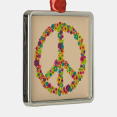 Hippy-Peace-Schilder-Blume Ornament Aus Metall (Rechts)