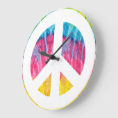 Hippy peace sign large clock große wanduhr (Winkel)