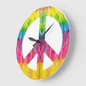 Hippy peace sign large clock große wanduhr (Winkel)