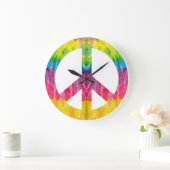 Hippy peace sign large clock große wanduhr (Zuhause)