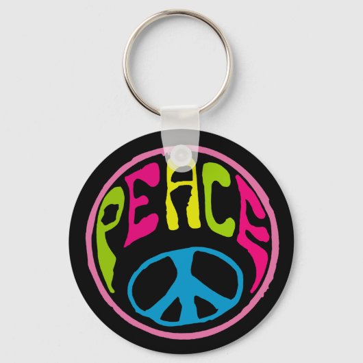 Hippy Peace Sign Schlüsselanhänger (Vorderseite)