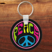 Hippy Peace Sign Schlüsselanhänger (Vorderseite)