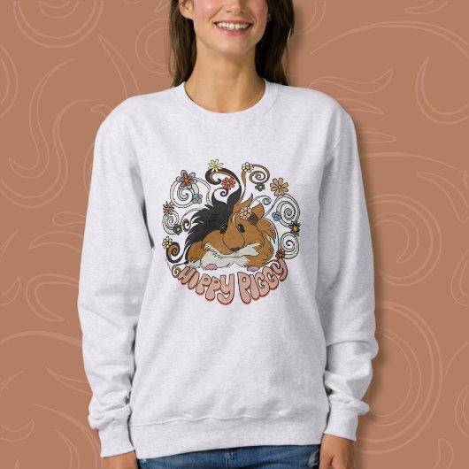 Hippy Piggy - Niedliche Guinea Schweinebild Sweatshirt