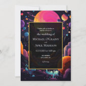 Hippy Psychedelic 70er 60er Wedding Einladung (Vorderseite)