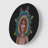 Hippy Punk Große Wanduhr (Winkel)