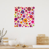 Hippy-Rainbow-Blume Poster (Küche)