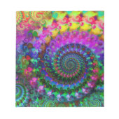 Hippy Rainbow Fraktal Pattern Notizblock (Vorderseite)