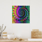 Hippy Rainbow Fraktal Pattern Poster (Küche)