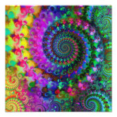 Hippy Rainbow Fraktal Pattern Poster (Vorne)