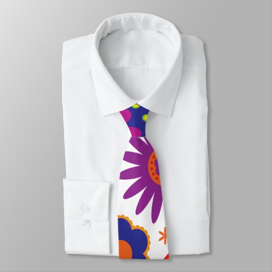 Hippy Regenbogen-Blumen Krawatte (Gebunden)