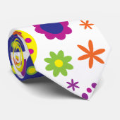 Hippy Regenbogen-Blumen Krawatte (Gerollt)