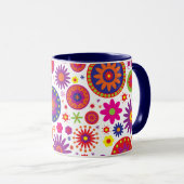 Hippy Regenbogen-Blumen Tasse (VorderseiteRechts)
