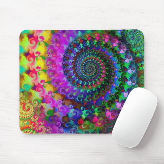 Hippy Regenbogen-Fraktal-Muster Mousepad (Mit Mouse)