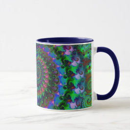 Hippy Regenbogen-Fraktal-Muster Tasse