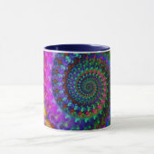 Hippy Regenbogen-Fraktal-Muster Tasse (Zentrum)