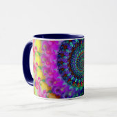 Hippy Regenbogen-Fraktal-Muster Tasse (Vorderseite Links)