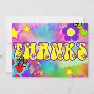 Hippy Regenbogen Retro danke Karte