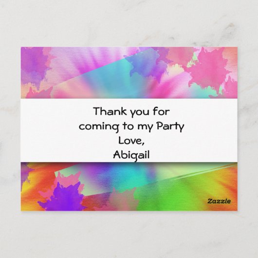 Hippy Regenbogen Retro danke Karte (Rückseite)