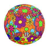 Hippy Retro-Blume Baseball (Rückseite)