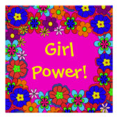 Hippy Retro-Blume Poster (Vorderseite)