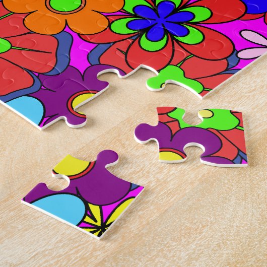 Hippy-Retro-Blume Puzzle (Seite)