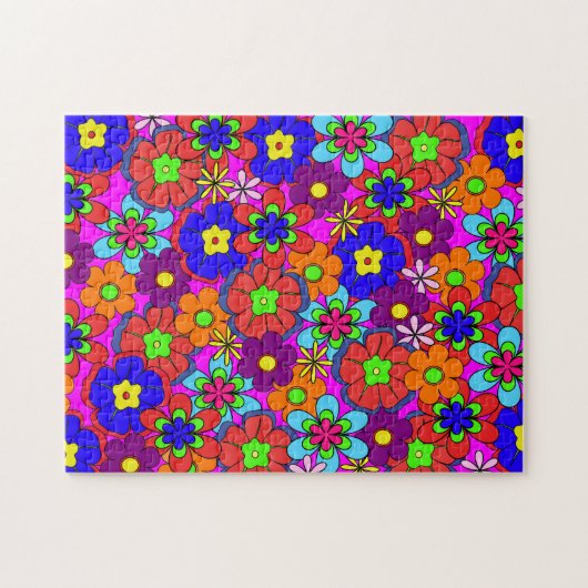 Hippy-Retro-Blume Puzzle (Horizontal)