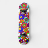 Hippy Retro-Blume Skateboard (Vorderseite)
