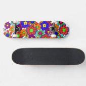 Hippy Retro-Blume Skateboard (Horizontal)