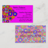 Hippy-Retro-Blume Visitenkarte (Vorne/Hinten)