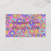 Hippy-Retro-Blume Visitenkarte (Rückseite)