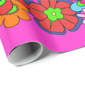 Hippy Retro Blumen Geschenkpapier (Rolleneckpunkt)